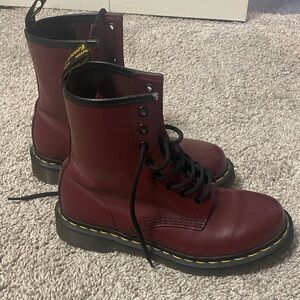 Dr. Martens Burgundy Lace-Up Boots